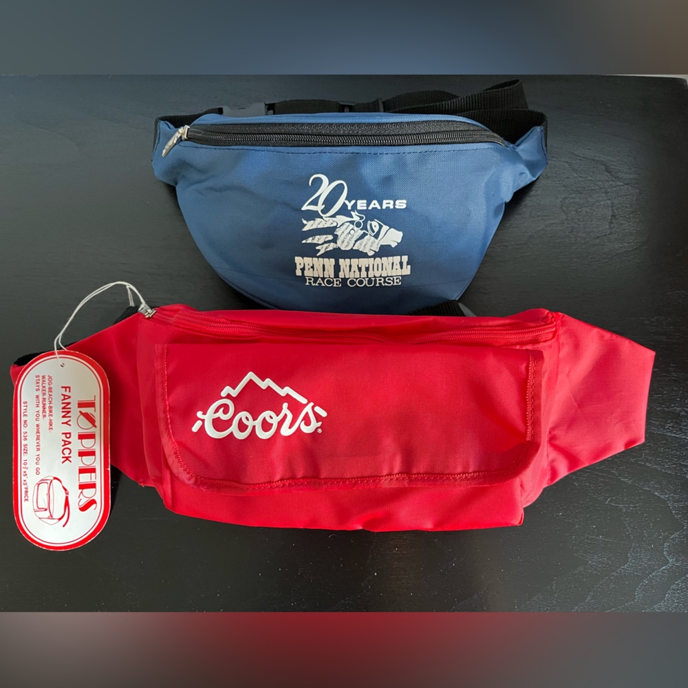 Vintage Coors Beer & Penn National Race Course Collectible Fanny Packs